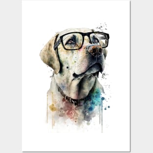 Pet Dog Portrait, Dog Owner Gift Idea, Cute Golden Lab Watercolor Dog Portrait Posters and Art
